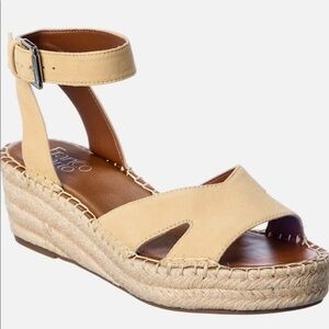 Franco Sarto Pellia Nude Platform Straw Suede Sz‎ 12M